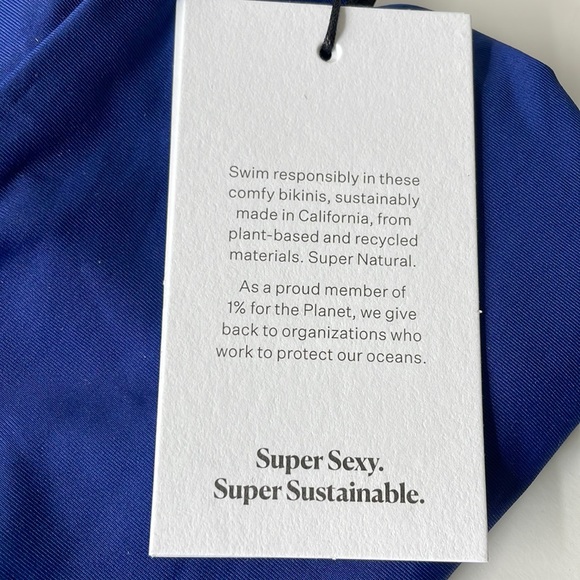 NWT Vitamin A blue high waisted EMMI swim bikini bottom size 10/ L limited ed. - Picture 7 of 12